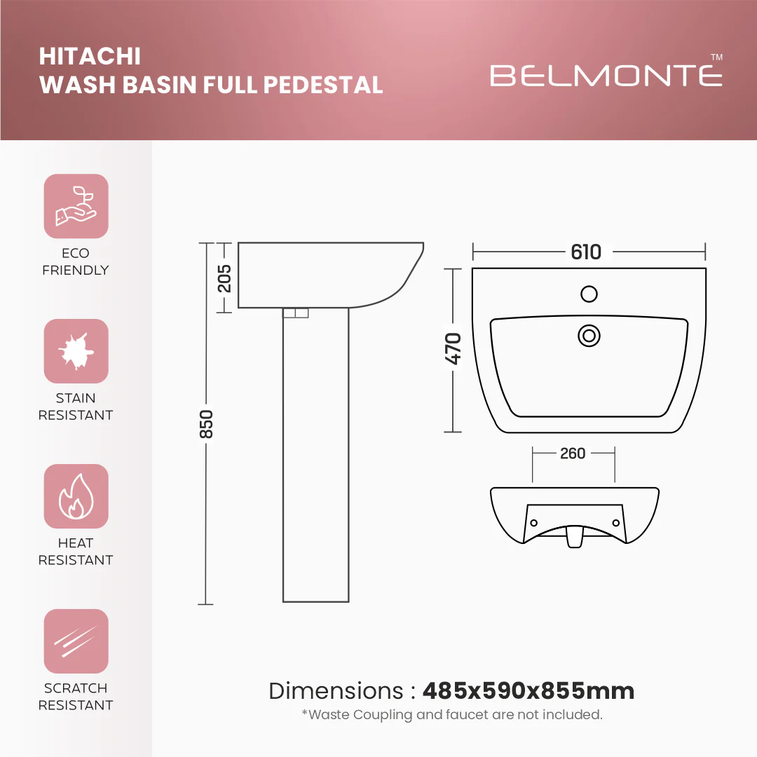 Basin Pedestal Set (Hitachi) - Image 7