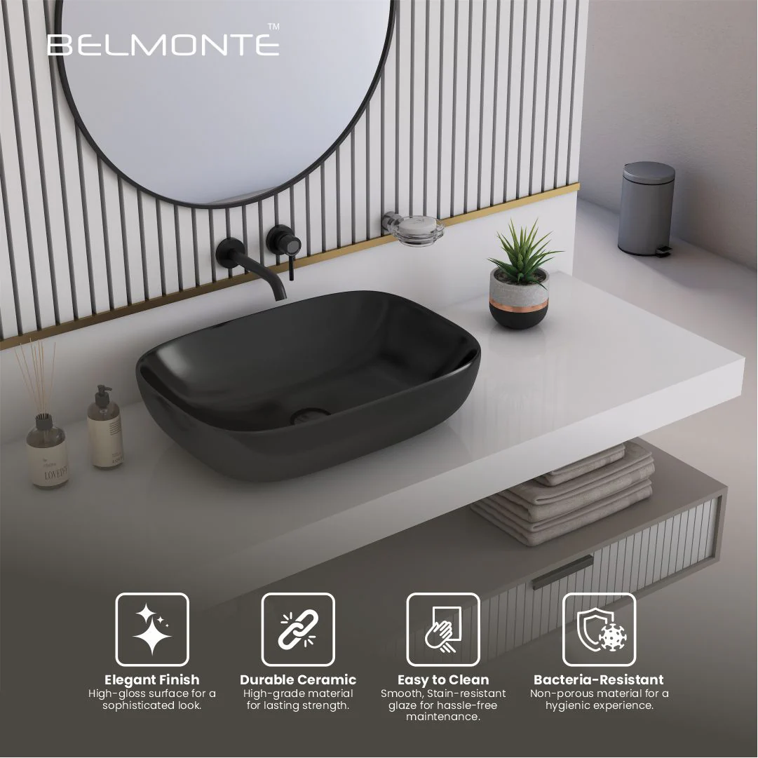 Black Counter Top Basin (Brezza TT) - Image 4