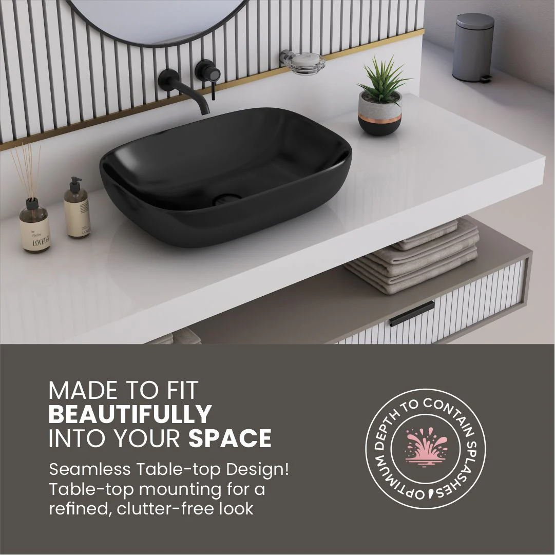Black Counter Top Basin (Brezza TT) - Image 6