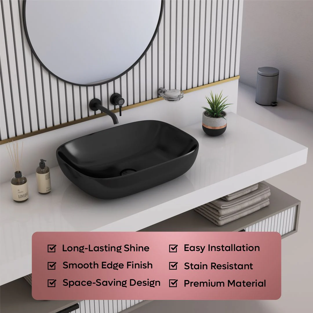 Black Counter Top Basin (Brezza TT) - Image 7