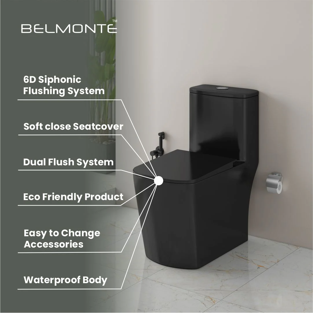 Black One Piece Commode (Opal-wd) - Image 2
