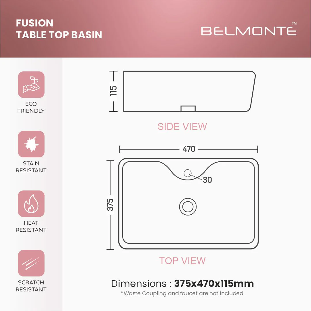 Black Table Top Basin (Fusion) - Image 3