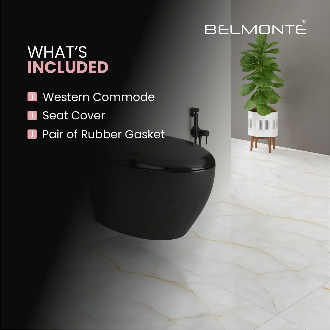 Black Wall Hung Commode (Matrix) - Image 6