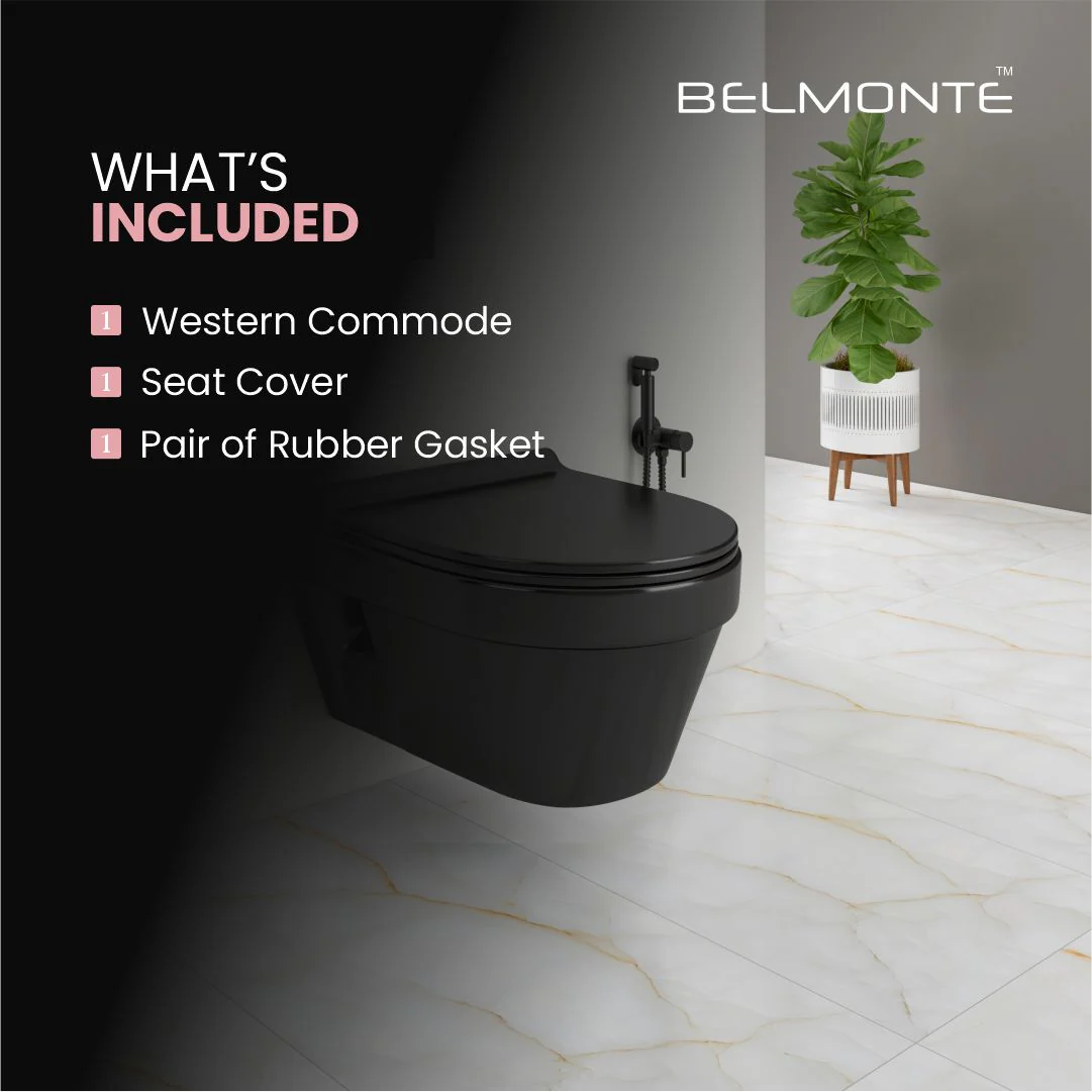 Black Wall Hung Toilet (Retro Wh) - Image 6