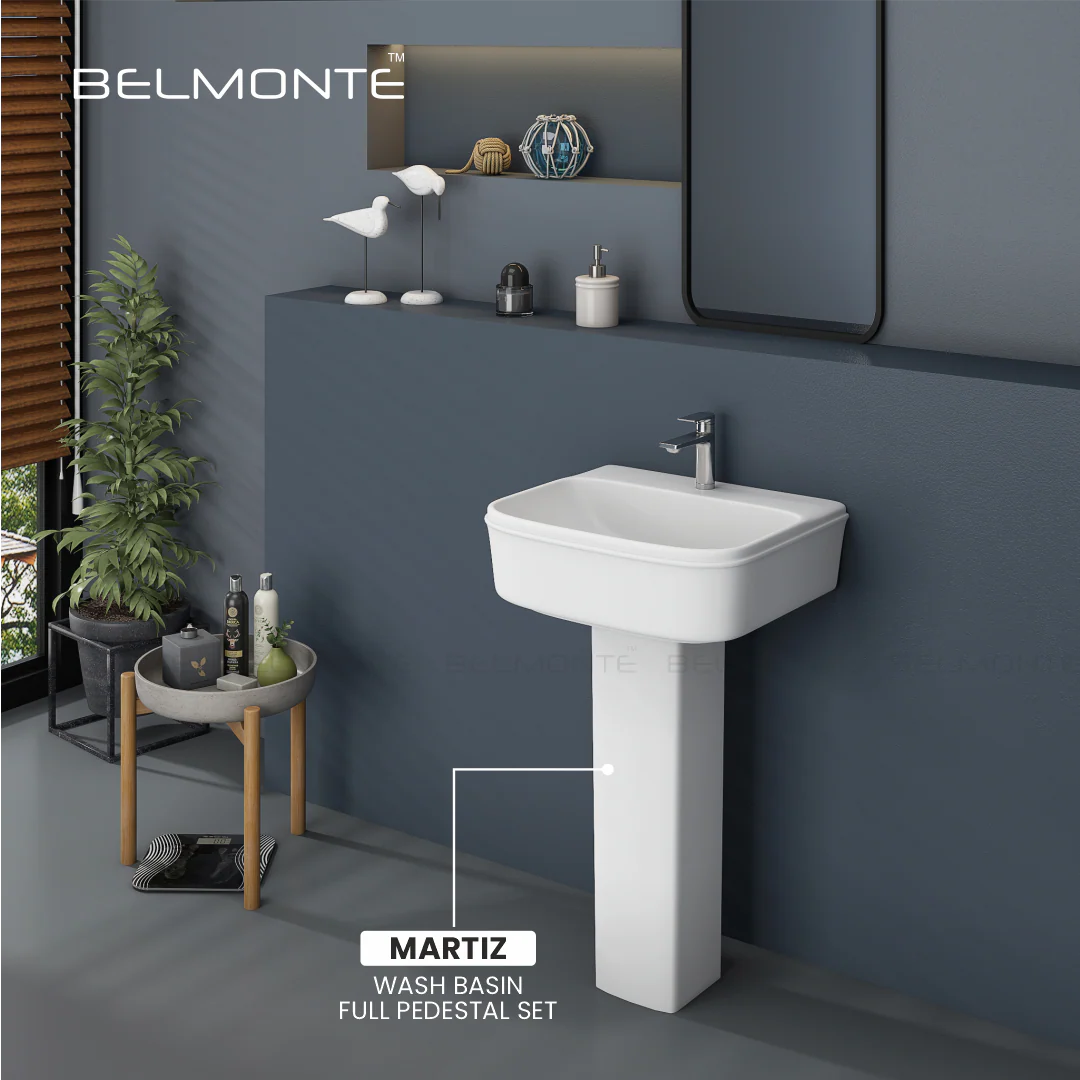 Ceramic Basin Pedestal Set (Martiz) - Image 2