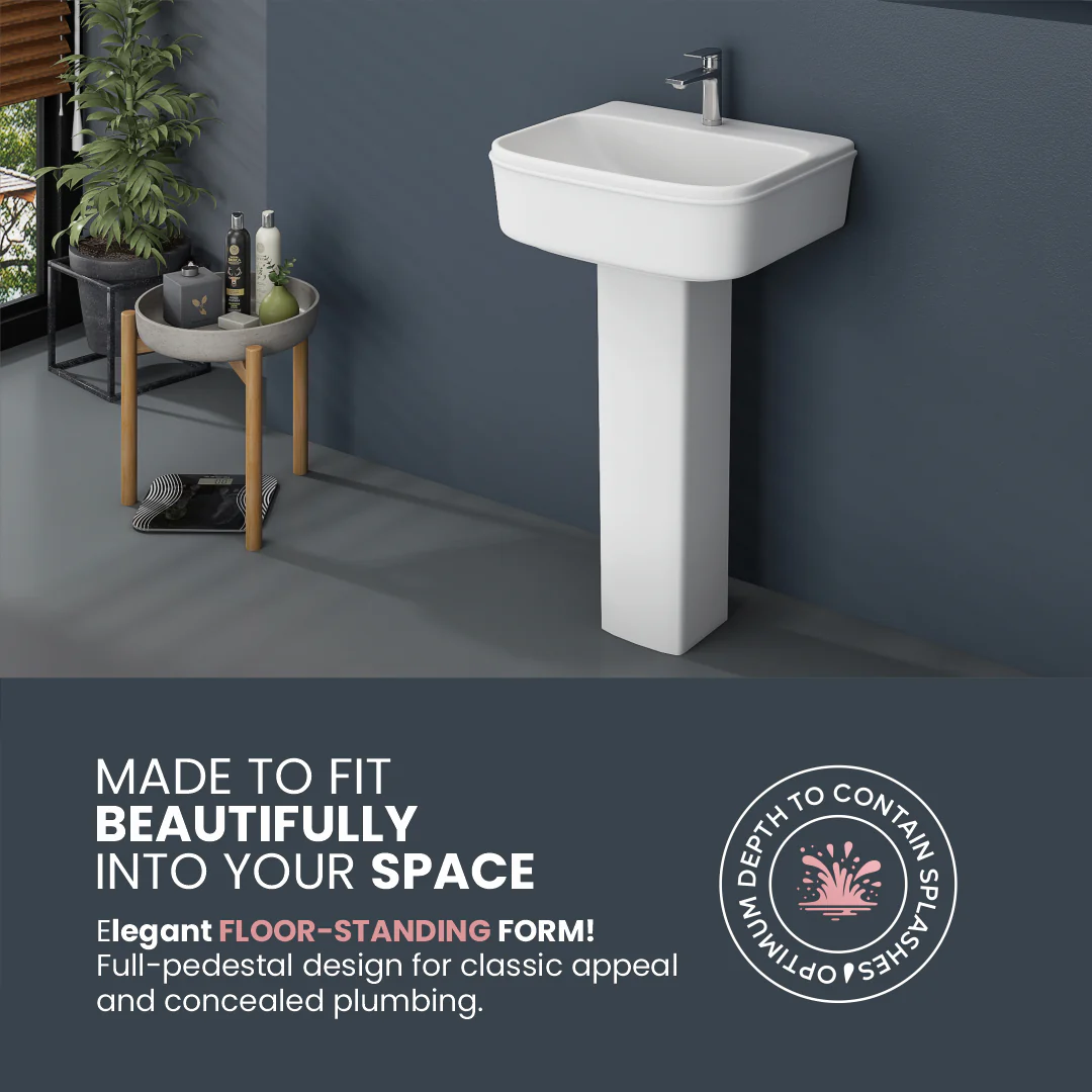 Ceramic Basin Pedestal Set (Martiz) - Image 4