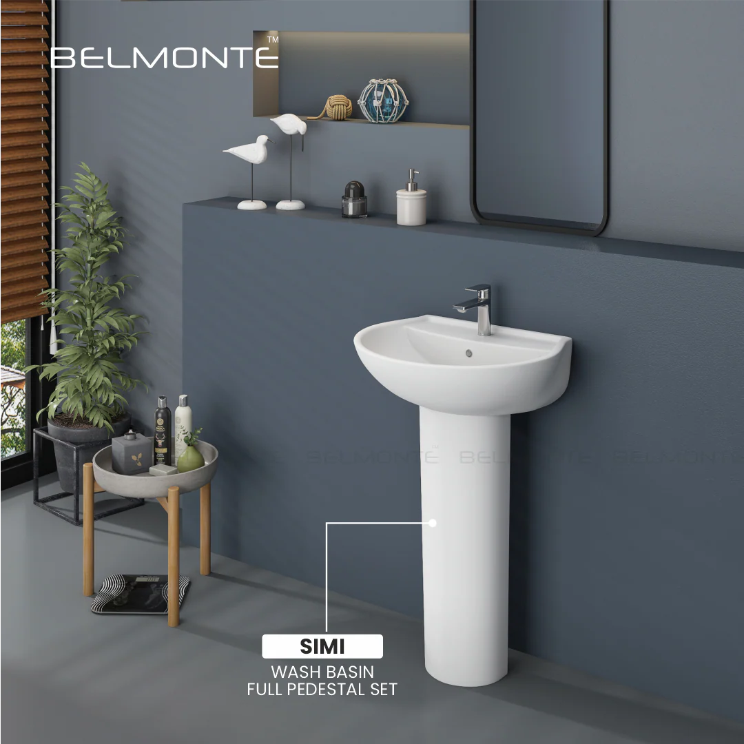 Ceramic Basin Pedestal Set (Simi) - Image 2