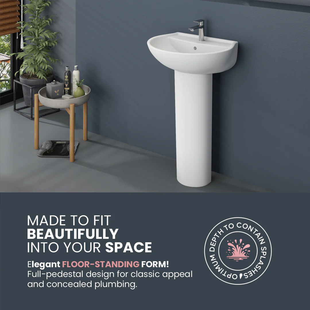 Ceramic Basin Pedestal Set (Simi) - Image 4