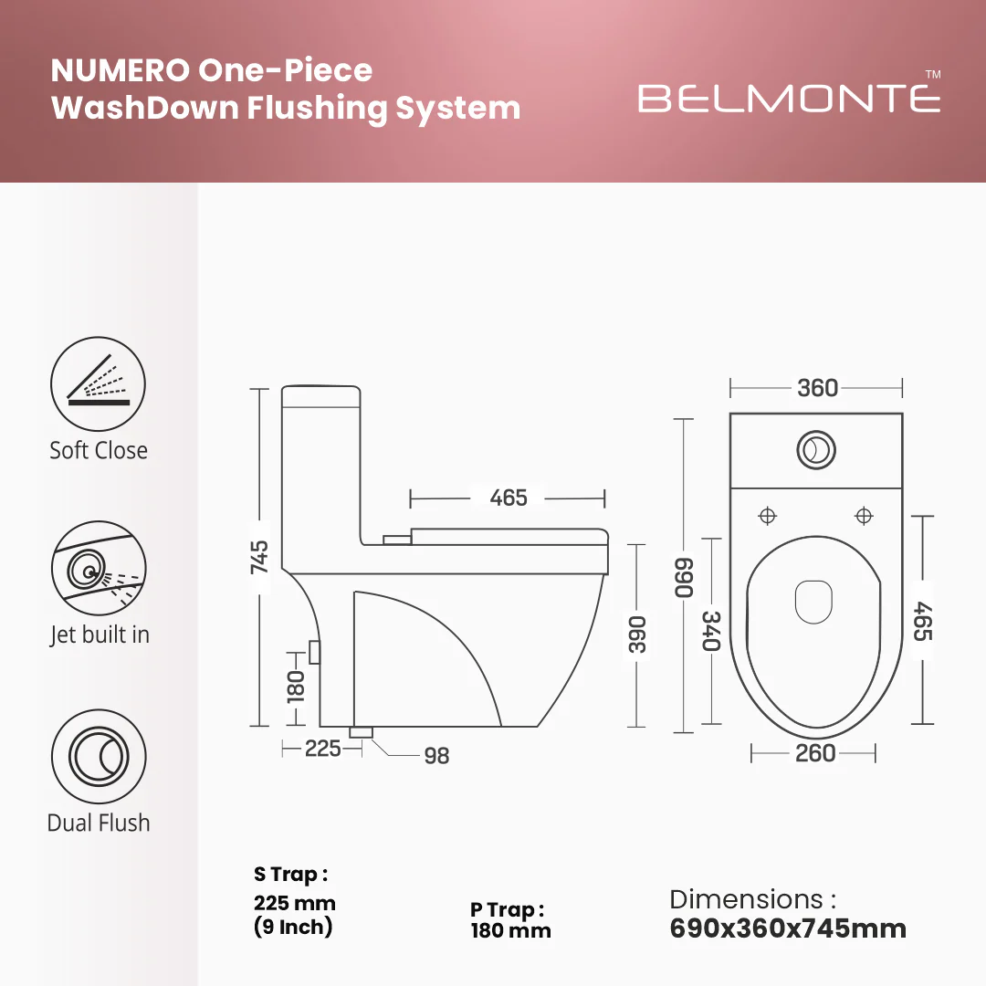 Ceramic Commode Toilet (Numero) - Image 7