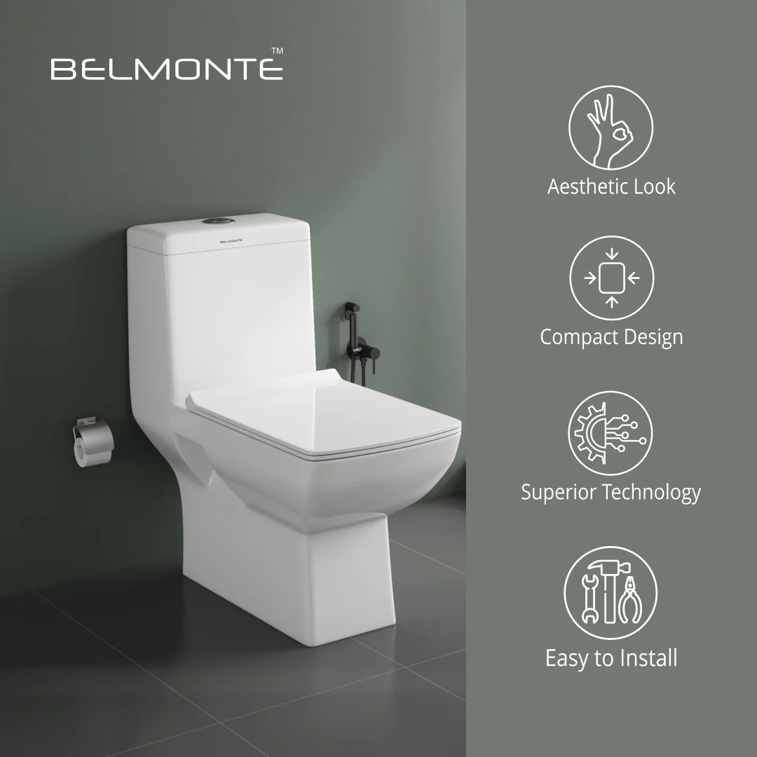 Ceramic Commode Toilet (Square) - Image 2