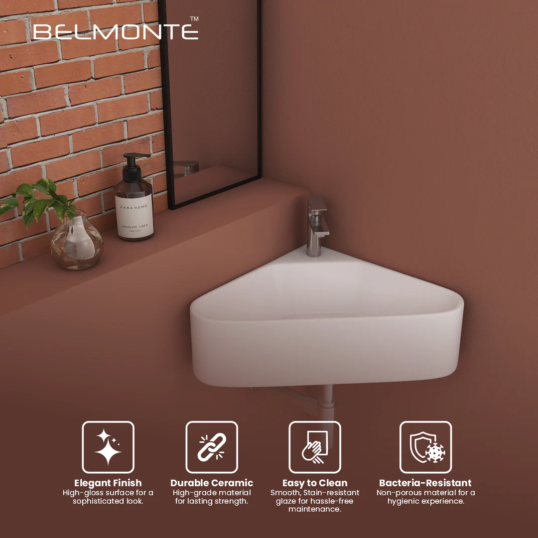 Ceramic Corner Basin (Trio) - Image 8