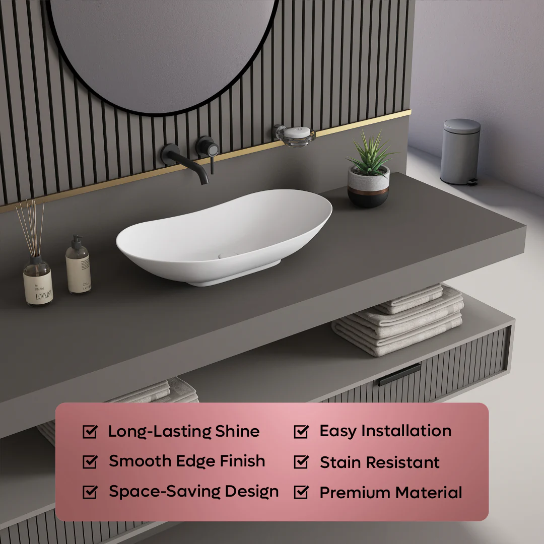 Ceramic Counter Top Basin Big Size (Wave) - Image 4