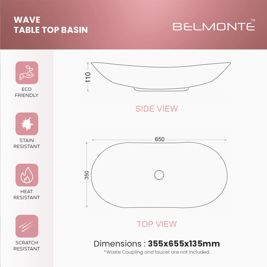 Ceramic Counter Top Basin Big Size (Wave) - Image 7