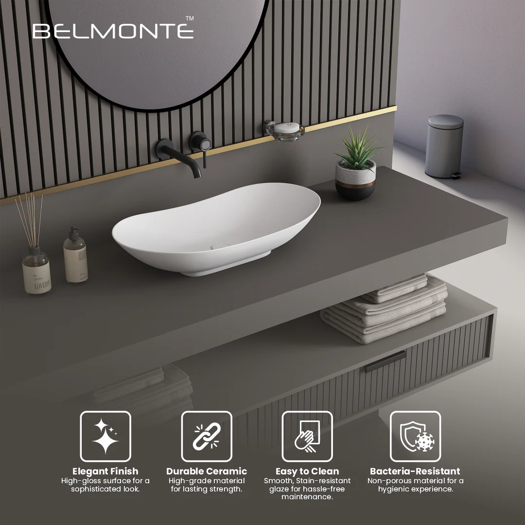 Ceramic Counter Top Basin Big Size (Wave) - Image 8