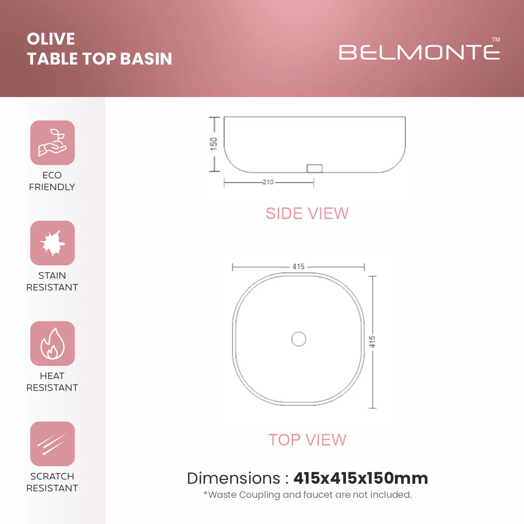 Ceramic Counter Top Basin (Olive) - Image 3