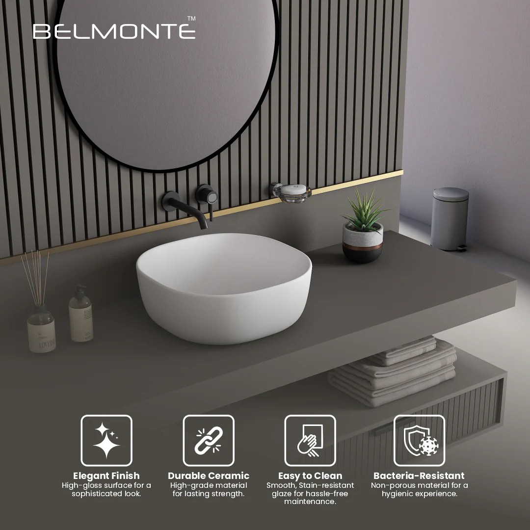 Ceramic Counter Top Basin (Olive) - Image 4