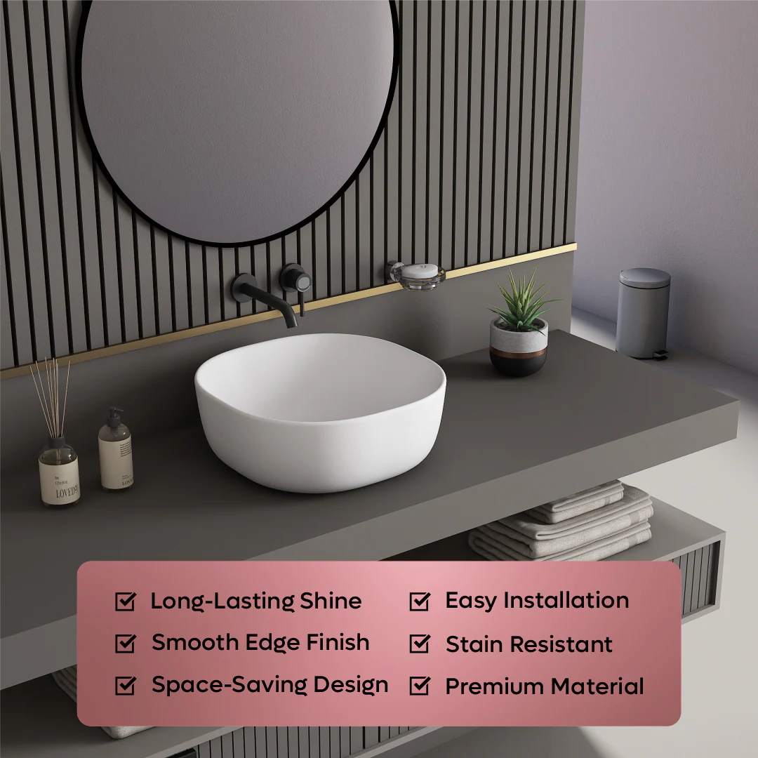Ceramic Counter Top Basin (Olive) - Image 6