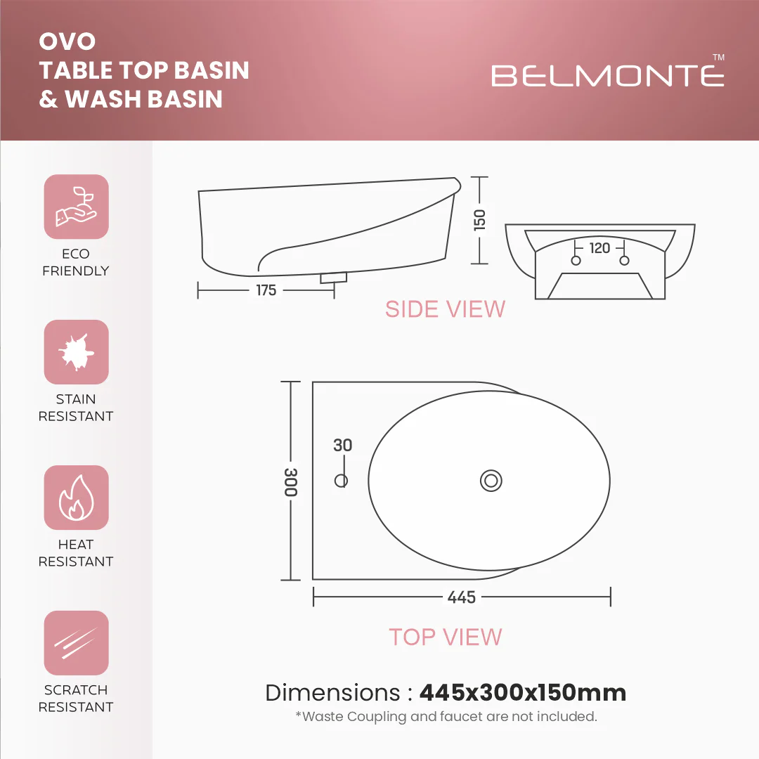 Ceramic Counter Top Basin (Ovo) - Image 2