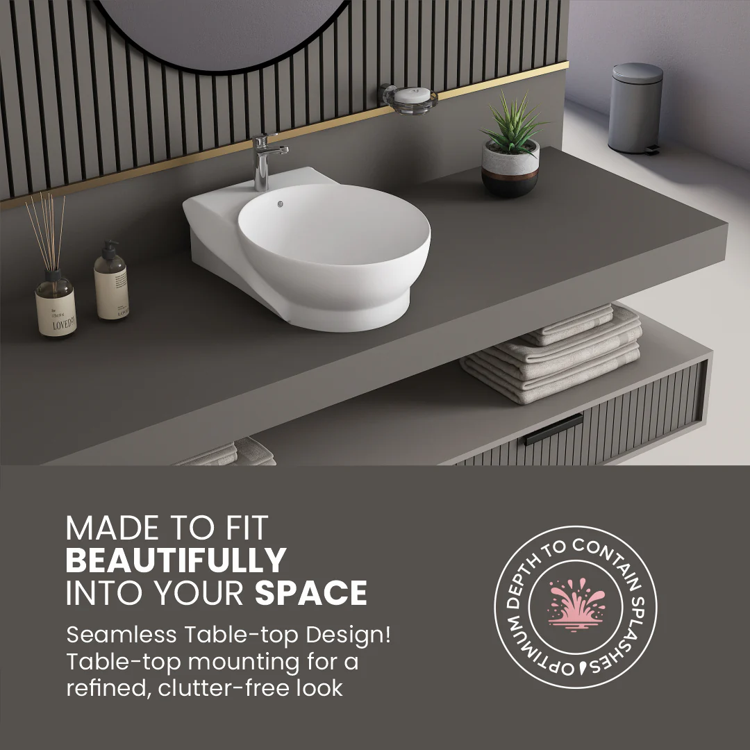 Ceramic Counter Top Basin (Ovo) - Image 5