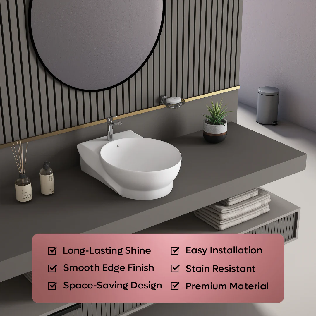 Ceramic Counter Top Basin (Ovo) - Image 6