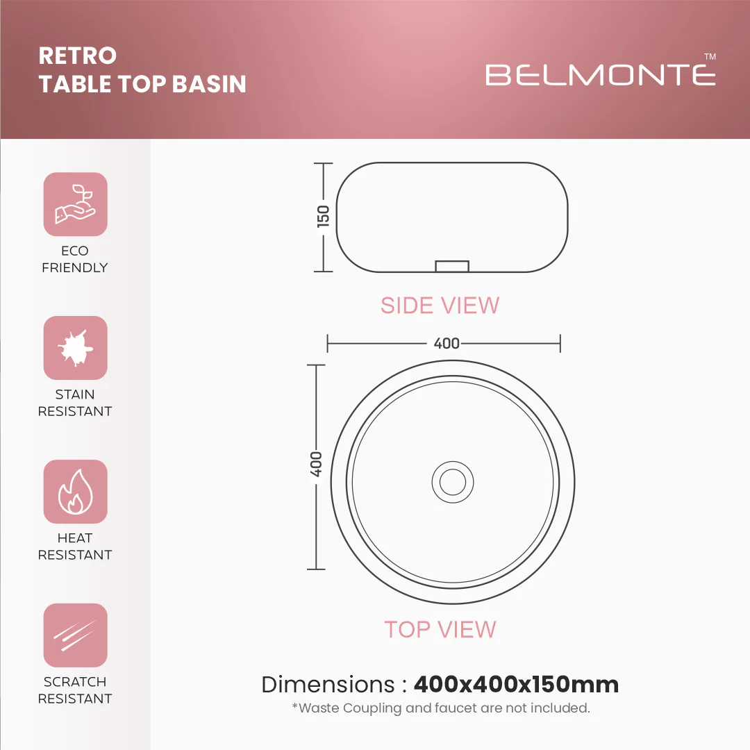 Ceramic Counter Top Basin (Retro) - Image 7