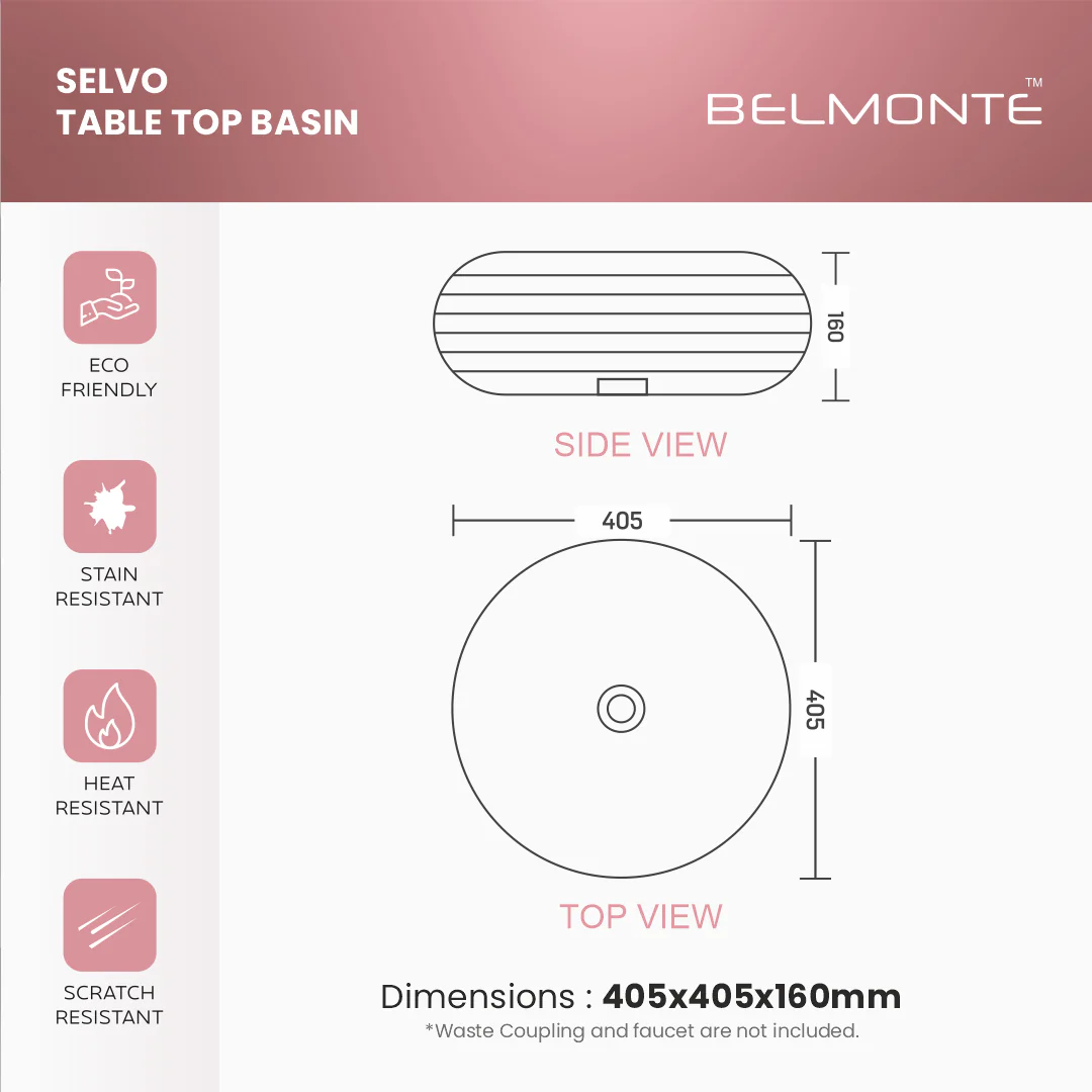 Ceramic Counter Top Basin (Selvo) - Image 6