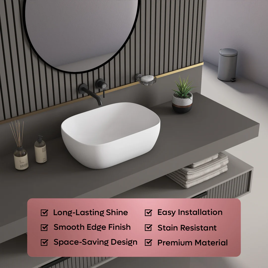 Ceramic Counter Top Basin Small Size (Ferry) - Image 3