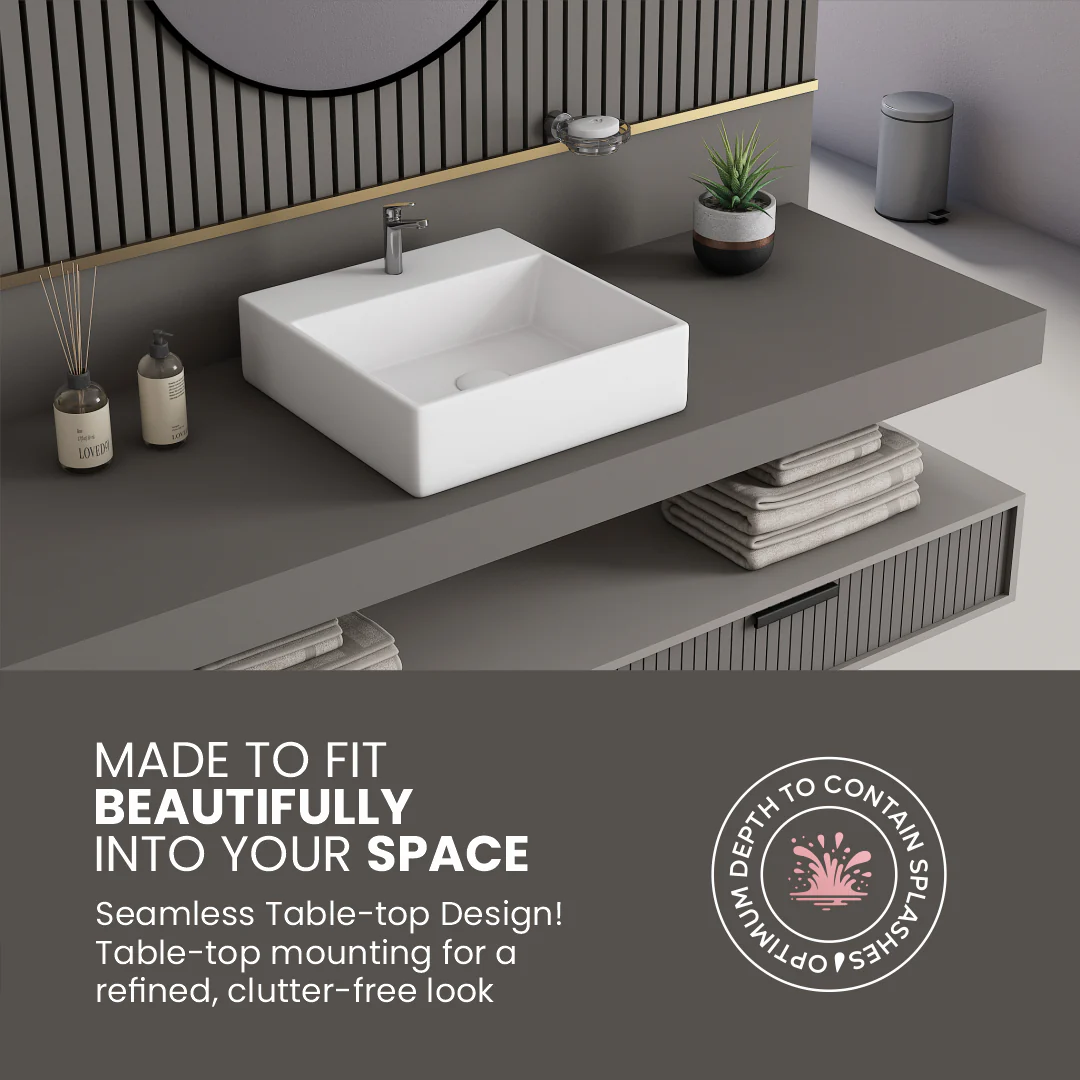 Ceramic Counter Top Basin Small Size (Minova) - Image 5