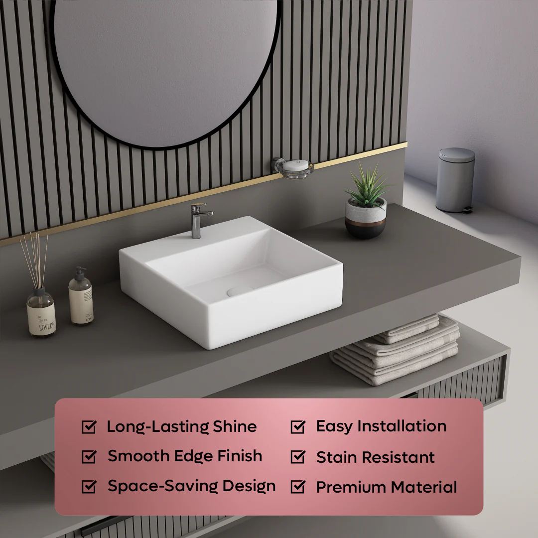 Ceramic Counter Top Basin Small Size (Minova) - Image 6