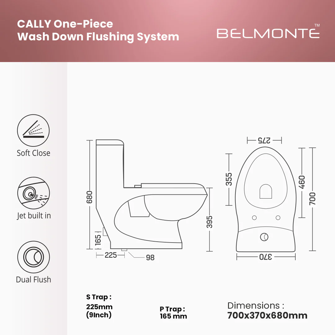 Ceramic Single Piece Toilet (Cally) - Image 7