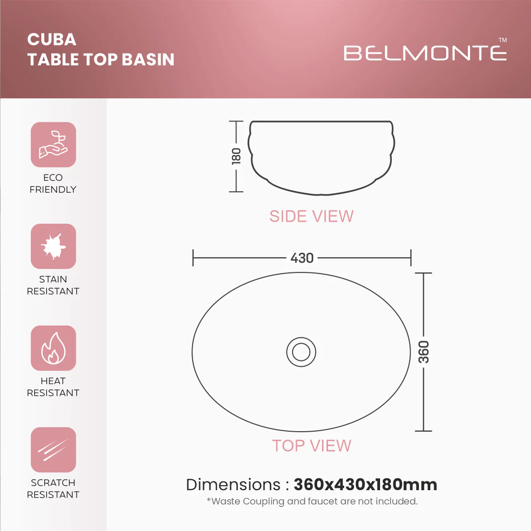 Ceramic Table Top Basin (Cuba) - Image 3