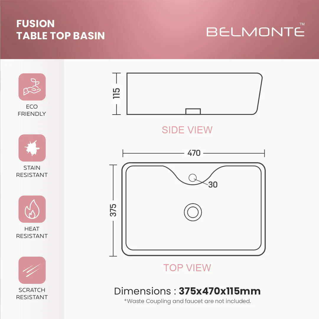Ceramic Table Top Basin (Fusion) - Image 3
