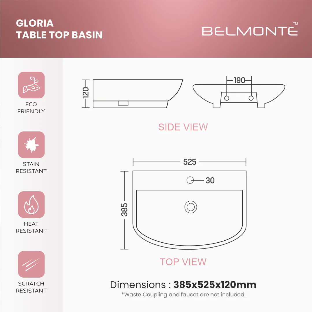 Ceramic Table Top Basin (Gloria) - Image 8