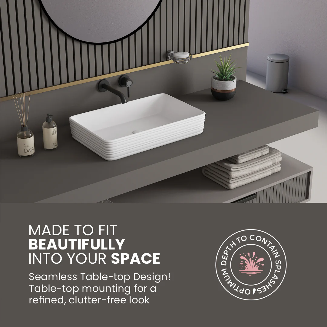 Ceramic Table Top Basin (Harp) - Image 5