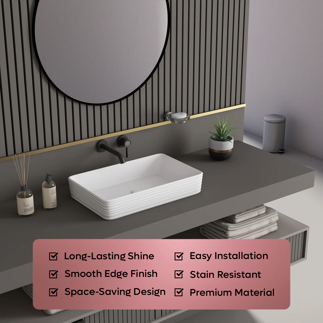 Ceramic Table Top Basin (Harp) - Image 6