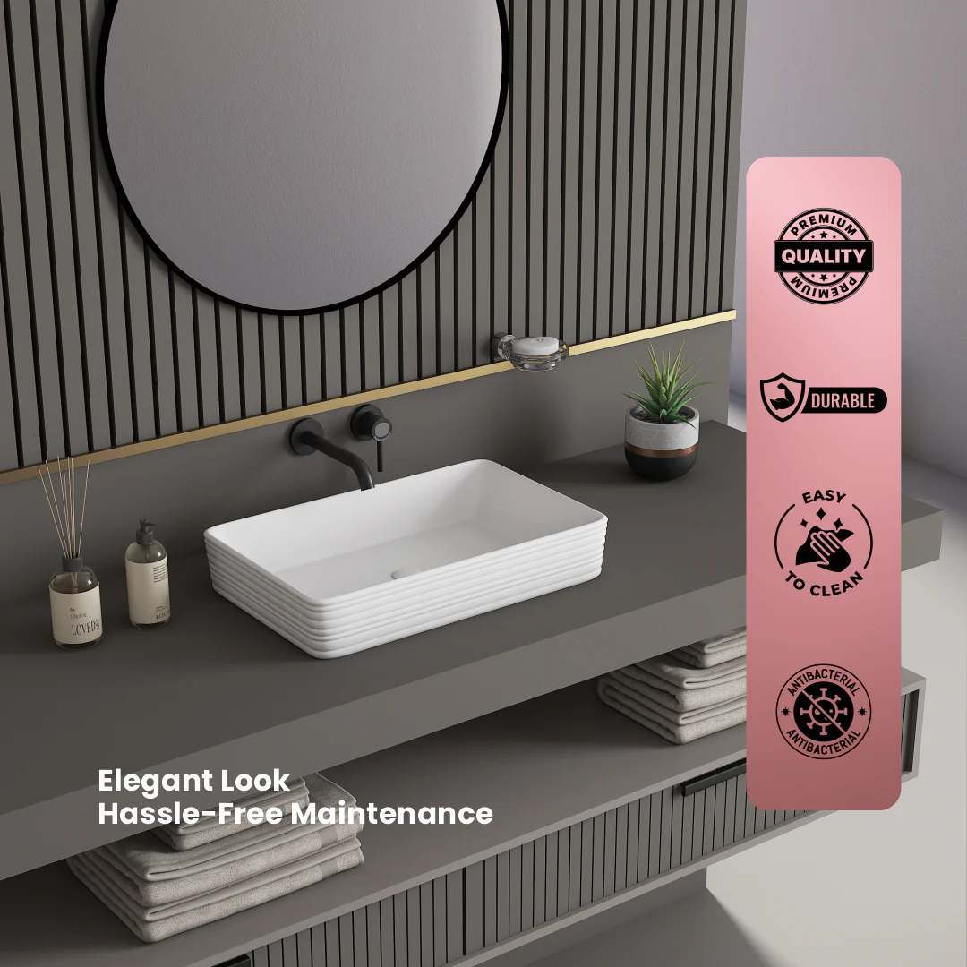 Ceramic Table Top Basin (Harp) - Image 7