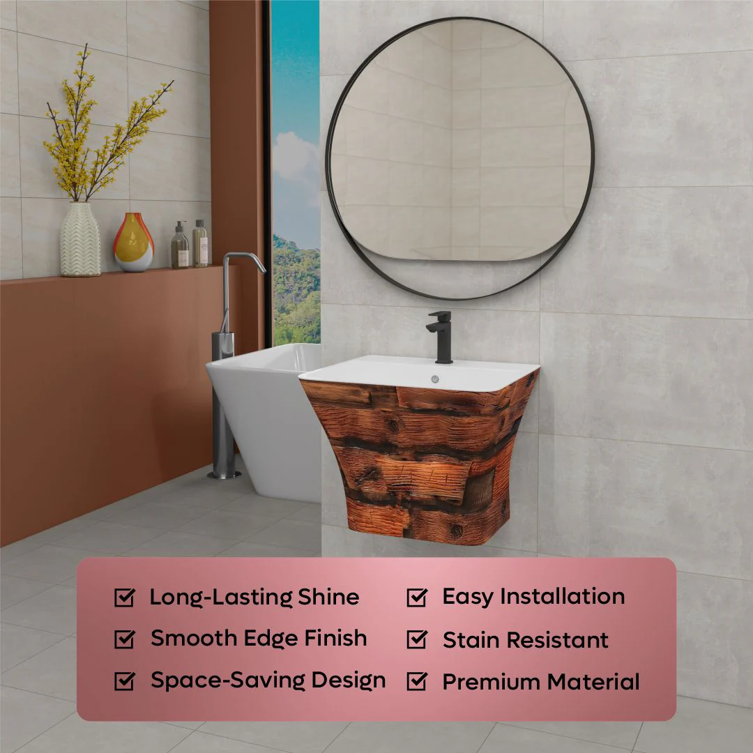 Designer One Piece Half Basin (Cubix 03) - Image 8
