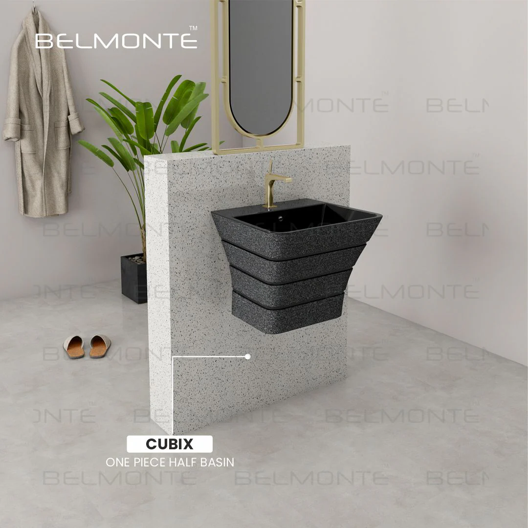 Designer One Piece Half Basin (Cubix 05) - Image 3