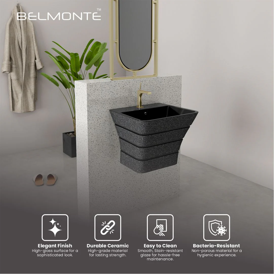 Designer One Piece Half Basin (Cubix 05) - Image 5