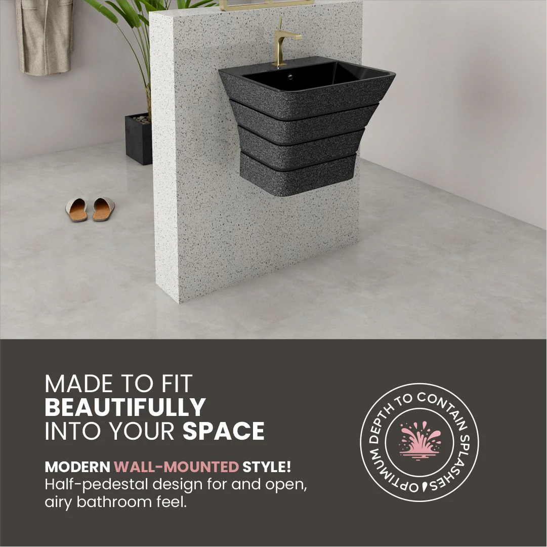 Designer One Piece Half Basin (Cubix 05) - Image 7