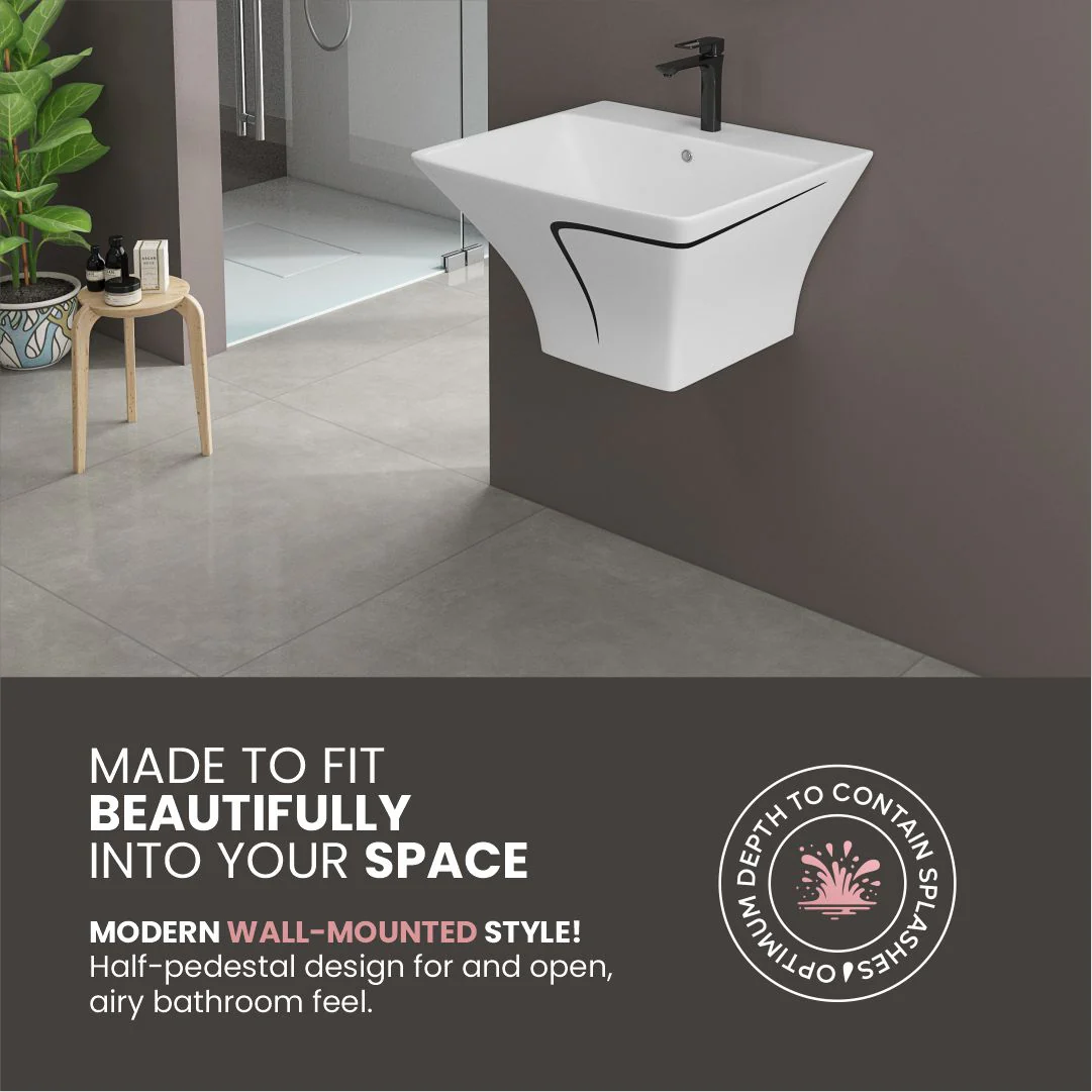 Designer One Piece Half Basin (Cubix 18) - Image 7