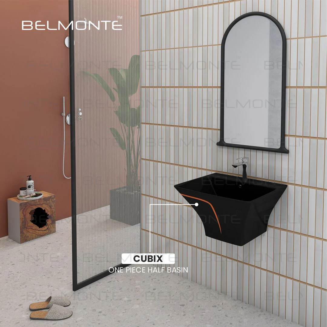 Designer One Piece Half Basin (Cubix 19) - Image 3