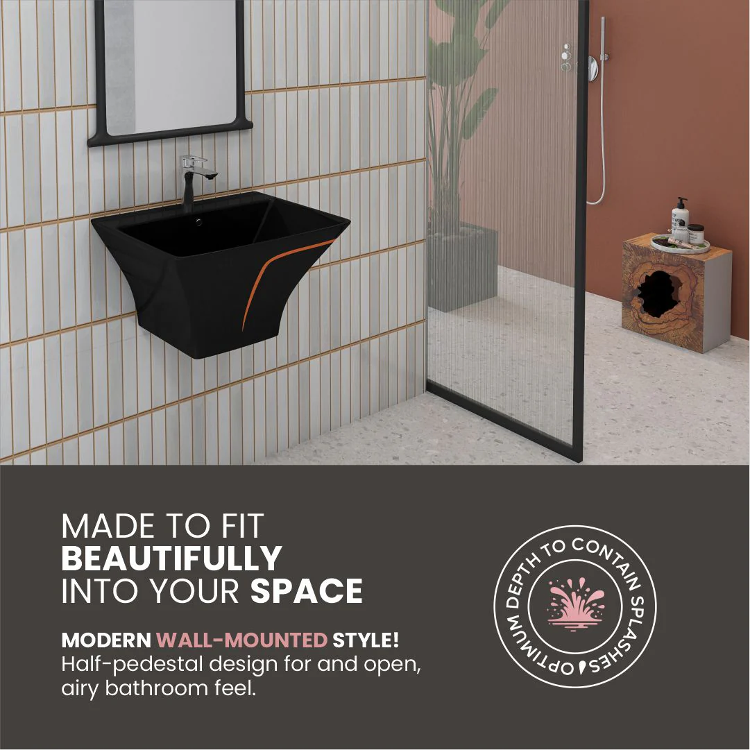 Designer One Piece Half Basin (Cubix 19) - Image 7