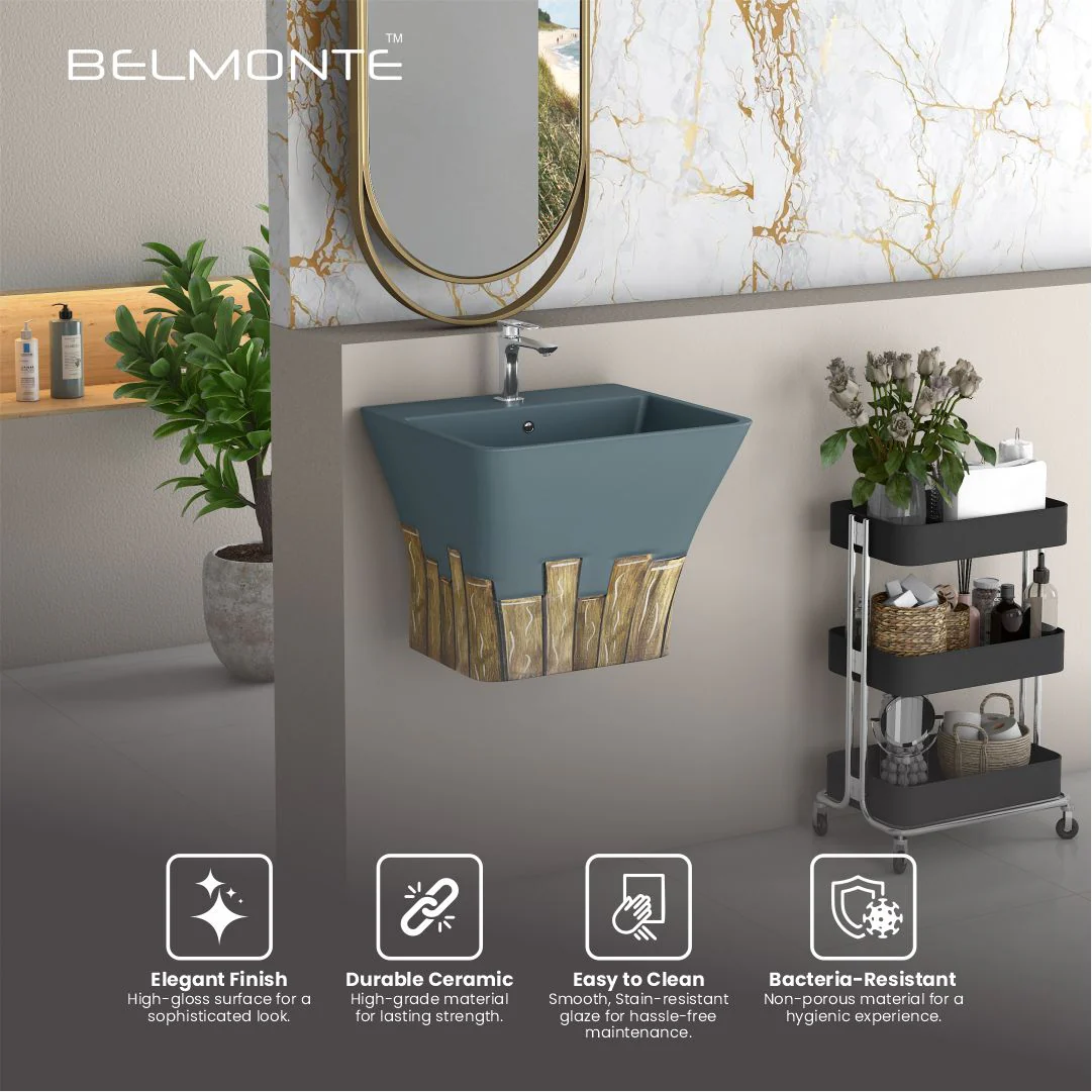 Designer One Piece Half Basin (Cubix 23) - Image 4