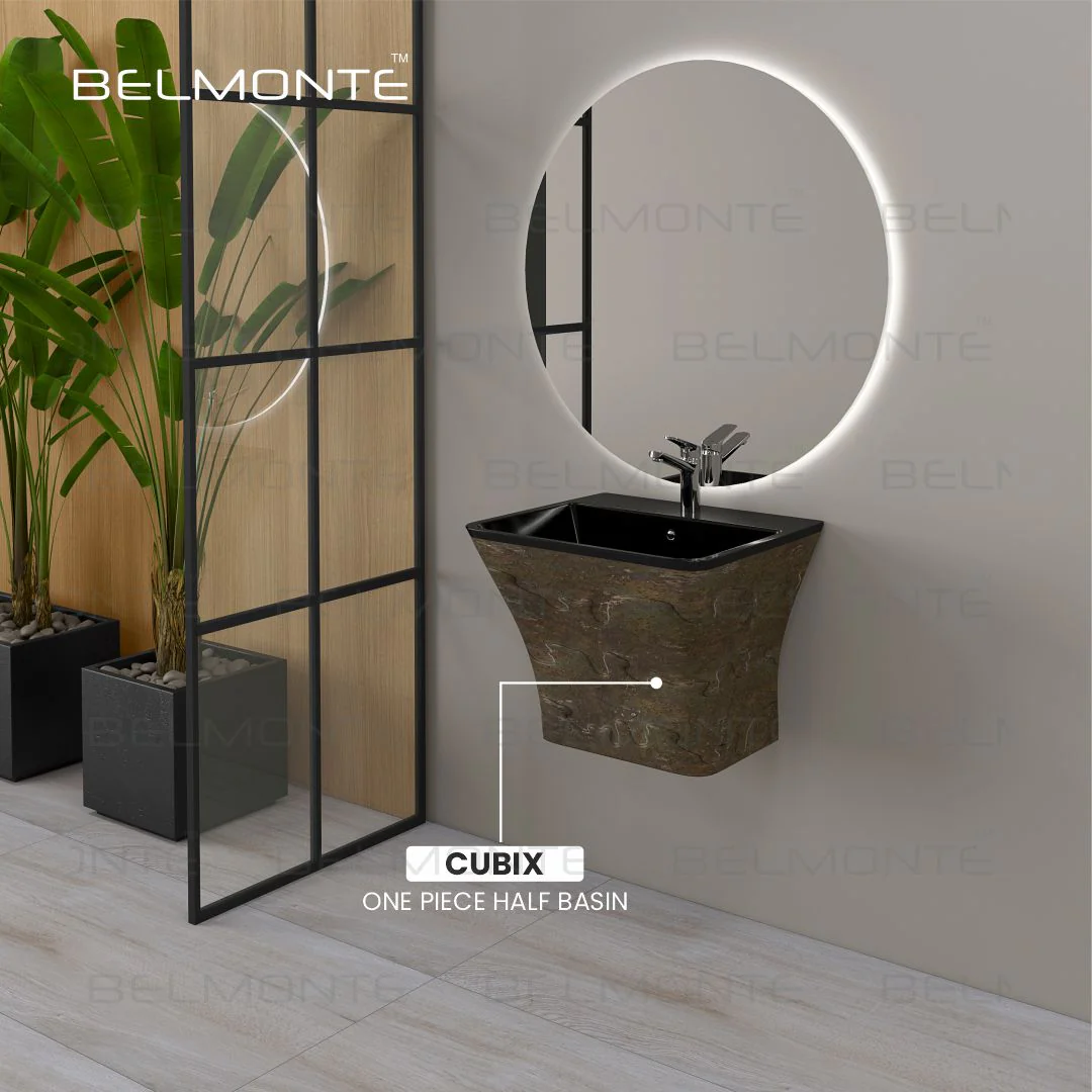 Designer One Piece Half Basin (Cubix 27) - Image 3