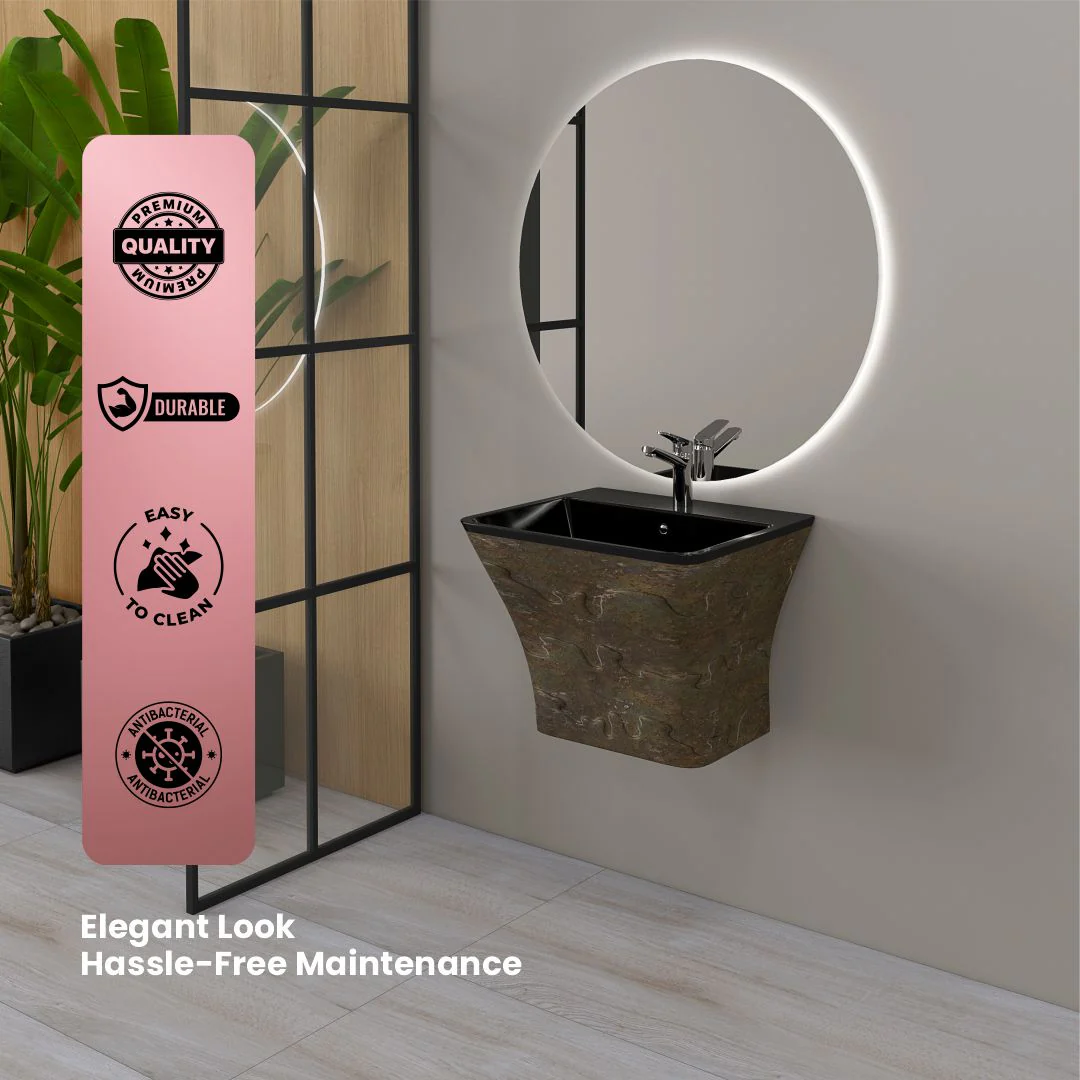 Designer One Piece Half Basin (Cubix 27) - Image 6