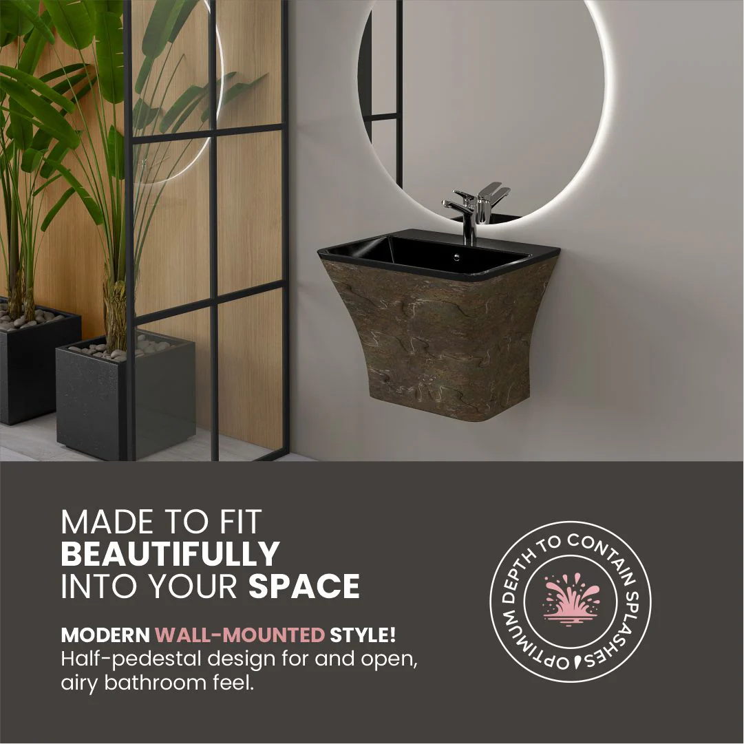 Designer One Piece Half Basin (Cubix 27) - Image 7