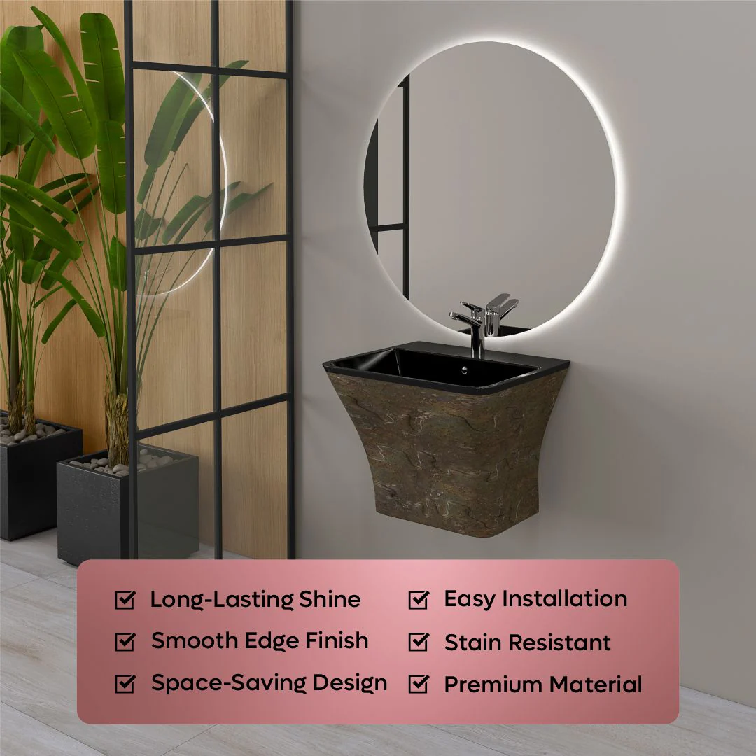 Designer One Piece Half Basin (Cubix 27) - Image 8