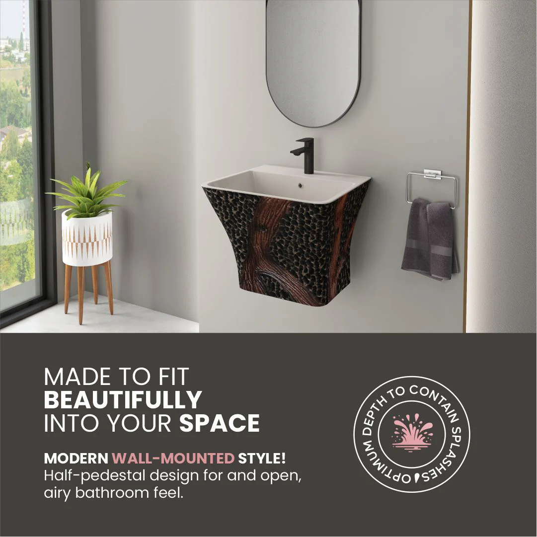 Designer One Piece Half Basin (Cubix 29) - Image 7
