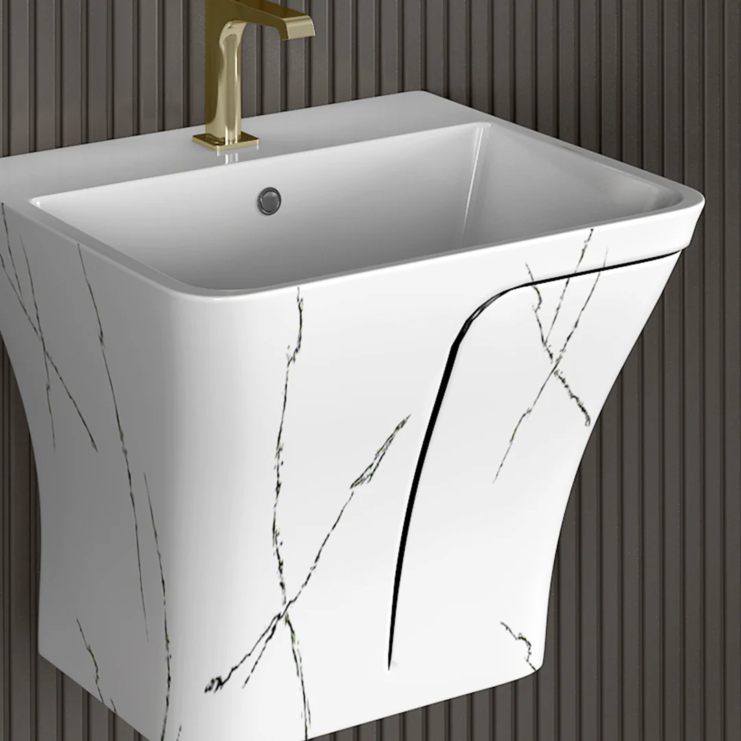 Designer One Piece Half Basin (Cubix 37) - Image 2